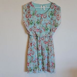 Tacera chiffon blue floral dress Size PM